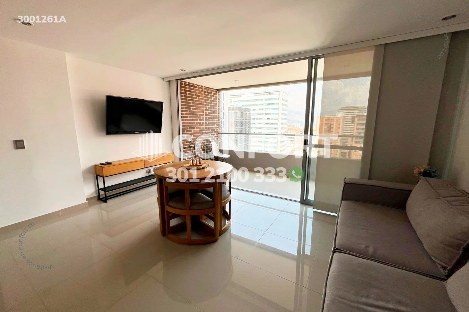 APARTAMENTO AMOBLADO EN CIUDAD DEL RÍO - EL POBLADO 3001261A COP/USD — foto 2