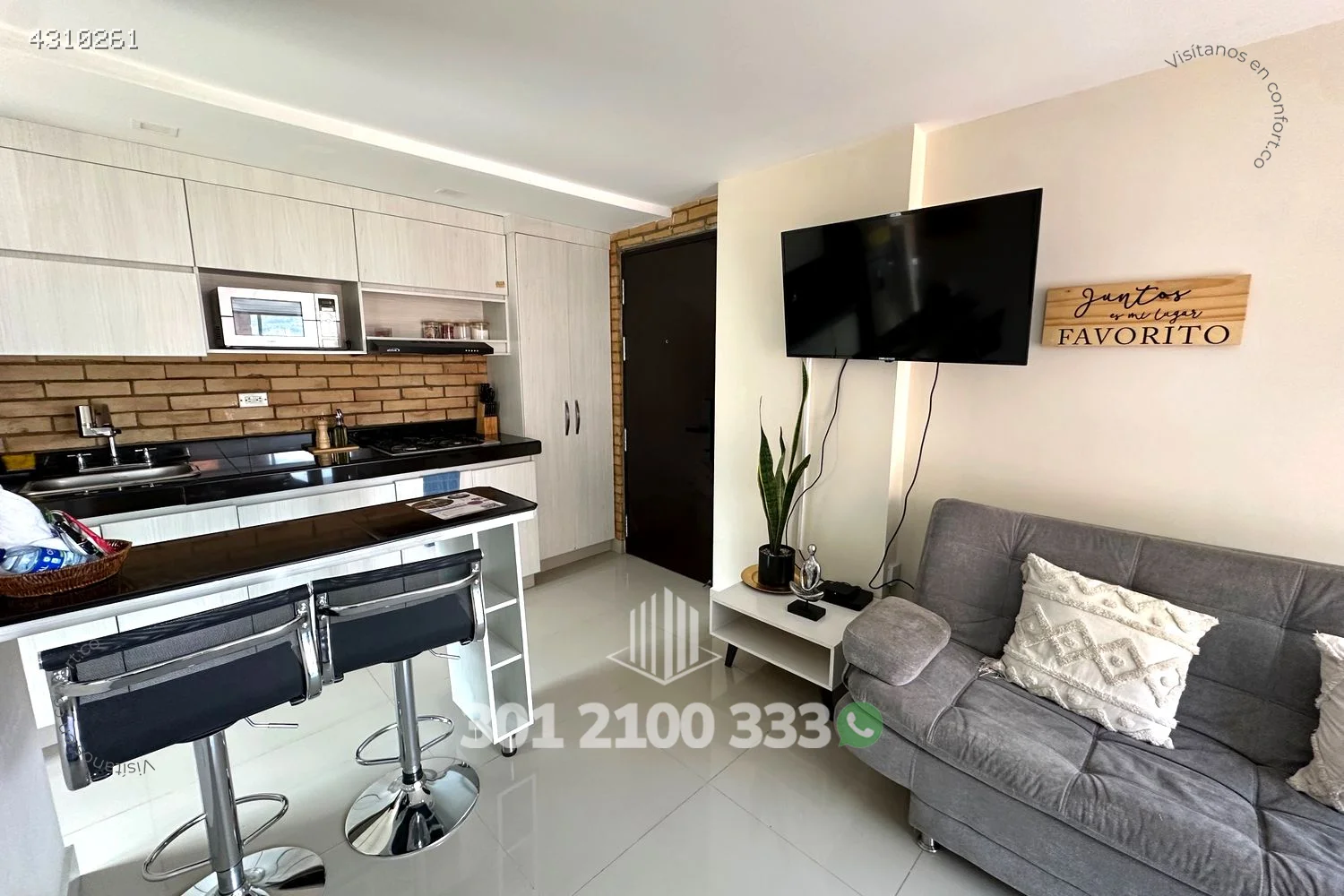 APARTAESTUDIO TIPO LOFT AMOBLADO EN EL TESORO - EL POBLADO 4310261 — foto 2